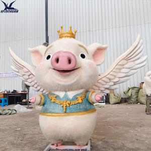 Statue <span class=keywords><strong>de</strong></span> cochon animatronique personnalisable avec ailes mobiles pour modèle <span class=keywords><strong>de</strong></span> parc à thème forestier à vendre - Product Image 3
