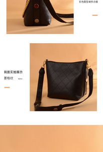 Factory New Leather <b>Handbags</b> Large Capacity Bucket Bag <b>Chain</b> Shoulder Messenger Bag Real Genuine Leather Luxury Bags - Product Image 4