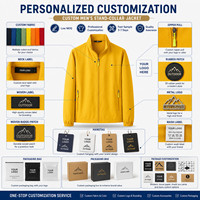 Veste coupe-vent légère pour homme, col montant, veste bomber, veste de sport imperméable, personnalisable avec logo, veste de sport unie