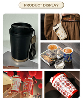 Café au lait classique Camping mignon personnalisé enduit de céramique à l'intérieur de la tasse coffre-fort vide garder au frais en acier inoxydable gobelet tasse