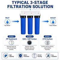 Filtre à eau à ultrafiltration à trois étages de 20 pouces, système CTO PVDF UF pour l'eau du robinet domestique