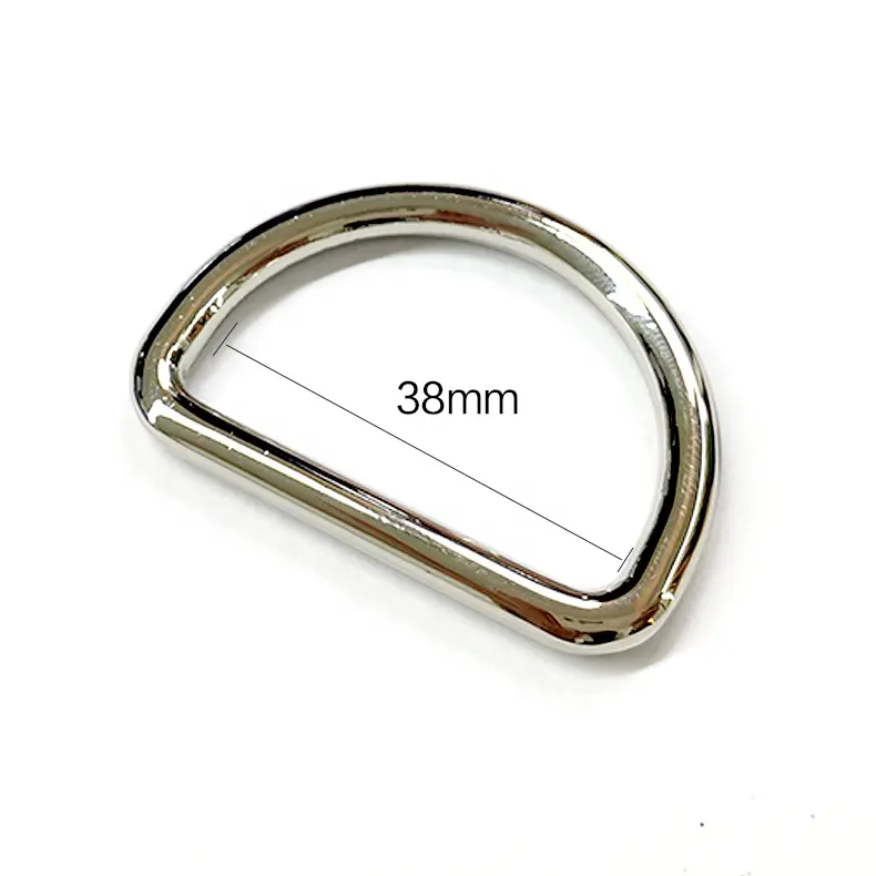 Custom made metal zinc alloy sliver D rings D ring loop handle hardware accessories adjustable shoulder strap