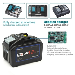 TPCELL 12Ah/15Ah Batterie de remplacement au lithium-ion pour <span class=keywords><strong>Makita</strong></span> 18V 21700 LXT BL1850 BL1840 avec BMS - Product Image 6