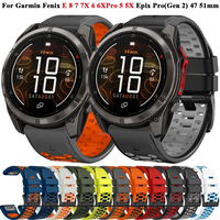 Bracelet de montre connectée sport en silicone à libération rapide 22mm/26mm, accessoires compatibles Garmin Fenix 8 Pro 47mm/51mm, bracelets de remplacement