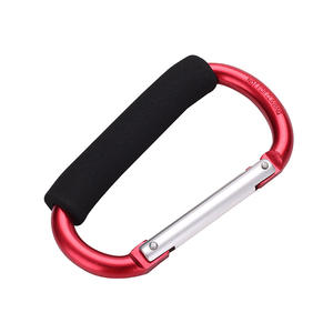 Mosquetón Tipo D de Aleación de Aluminio JH-DSK-HMST 14 #   Gancho para acampar al aire libre, hebilla de transporte multifuncional con agarre negro - Product Image 2