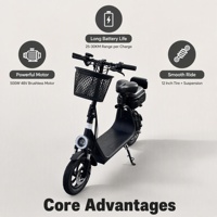 Nouveau Scooter Électrique Pliable Intelligent Étanche 2026 avec Siège et Boîte Arrière, Moteur Brushless 48V 500W, Pneu Gonflable 12 Pouces, Charge Maximale 150kg