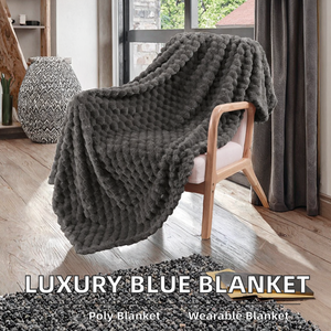 Di lusso elegante e pesante cravatta tinta unita cialda blu a doppia faccia Minky per adulti taglia <span class=keywords><strong>M</strong></span> coperte indossabili in stile moderno coreano - Product Image 2