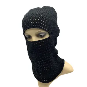 2023 moda örgü yüz kayak maskesi balaclava hoodie özel ince bere maske bir delik tığ kayak maskss erkekler kadınlar için