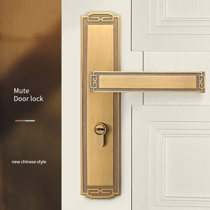 Poignée <span class=keywords><strong>de</strong></span> porte en alliage <span class=keywords><strong>de</strong></span> zinc, couleur or, pour serrures à rosette mécaniques architecturales symétriques - Product Image 3