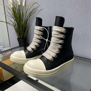 Chaussures <span class=keywords><strong>de</strong></span> skate montantes pour <span class=keywords><strong>homme</strong></span> Owens Designer, chaussures décontractées pour couple, bottines à <span class=keywords><strong>la</strong></span> cheville noires, chaussures tendance streetwear - Product Image 3