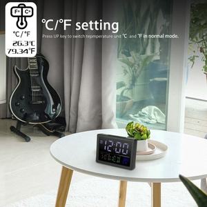 EMAF-Horloge numérique de table à LED pour le salon et le chevet, grand affichage, calendrier, alarme électronique - Product Image 3