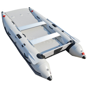 FUNSEA IC335, Yate Deportivo Catamarán con Casco de Fibra de Vidrio, PVC e Hypalon, Bote Inflable de Pesca, Diseño Thunder Cat, para 4 Personas, para Deriva - Product Image 2