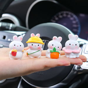 ของตกแต่งรถยนต์รูปกระต่ายการ์ตูน Ruijie ทำจากเรซิ่น สำหรับตกแต่งภายในคอนโซลกลาง - Product Image 4