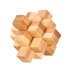 Promocional Kongming Lock Puzzle Set 3D Juguetes intelectuales de madera para niños