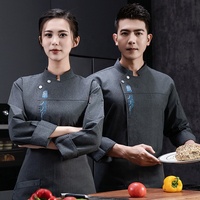 Vente en Gros Nouveaux Vêtements de Travail de Chef Manches Longues Automne pour Hommes pour Cuisine Hôtelière Boulangerie Cuisines Chinoise et Occidentale