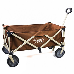 Carrito de Camping Plegable Portátil para Exteriores Mydays, de Cuatro Ruedas, Ligero, Color Marrón, Plegable, para Uso en Exteriores - Product Image 1