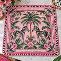 Tapis de mahjong personnalisé en néoprène à motif zèbre