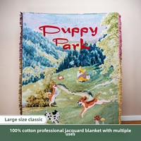 Couverture Jacquard Style Pastoral, Tapisserie Murale Anime, Décoration Douce et Confortable, Couverture Portable