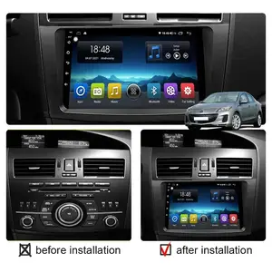 AndroidรถสเตอริโอสําหรับMazda 3 2010-2013 Carplayหน้าจอสัมผัสรถมัลติมีเดียGPS Mirrorlink Autoradio WiFi 4Gเครื่องเสียงรถยนต์