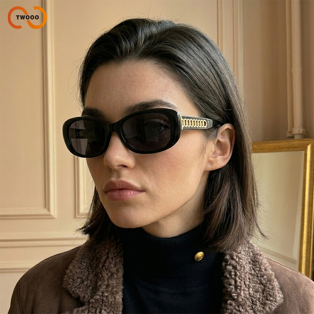 TWOOO T1729 Light Luxury Runway Small Cat Eye Sunglasses Fashion Modern Retro New Style Glasses Wholesale