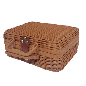 wholesale factory direct sell Handmade Wicker rattan storage box organize picnic basket suitcase gift box