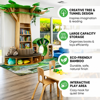 Ensemble de meubles en bois Montessori pour maternelle et garderie, bibliothèque d'étude et d'apprentissage pour enfants, étagère arbre pour centre de puériculture