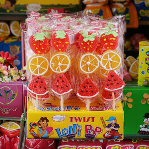 Bonbons gélifiés en gros de 45g, saveur fruitée, en forme de fruits de dessin animé, sucettes à la jus de fruits pour enfants - Product Image 3