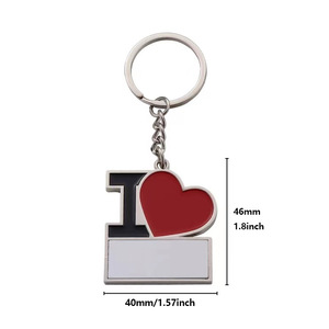 Llavero Metálico Creativo en Forma de Corazón ILOVE, Sublimable, con la Inscripción Love PAPA&MAMA, para Personalizar en Ramadán, Navidad, Fiestas y Festivales - Product Image 2
