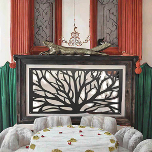 Movable Art Deco Metal Partition Floor Ceiling Home Mirror Wire Living <b>Room</b> Dining <b>Room</b> Panel <b>Divider</b> Wall Outdoor Privacy - Product Image 3