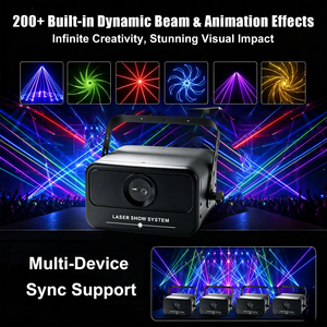 Mini Láser RGB Blanco E27 a Todo Color con Animación, 1W DMX, Luces Láser para DJ, Fiestas, <span class=keywords><strong>Proyector</strong></span> de Escenario, 200 Efectos, Espectáculo en Vivo - Product Image 4