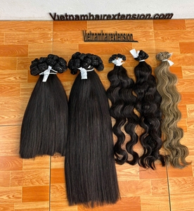 Extensions de cheveux naturels ondulés noirs et blonds de haute qualité, cheveux humains vierges, double trame, sans perte ni nœuds - Product Image 1
