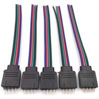4핀 남성 및 여성 RGB 커넥터, LED 조명 스트립용 와이어 및 케이블 어댑터, 3528 5050 SMD LED 조명 스트립에 적합