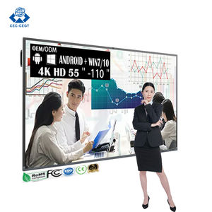 Tableau blanc interactif ZDHQ 65/75/85/86/98/110 pouces LCD <span class=keywords><strong>20</strong></span> points tactiles LED noir avec système d'exploitation Android+Windows OPS pour usage éducatif - Product Image 1