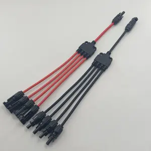 Connector Solar Cable Parallel Connector 4 To 1 Y Branch Pv Connector For Solar System Pv Cable Adapter Cable 12 Awg 4mm2 Pv Wire