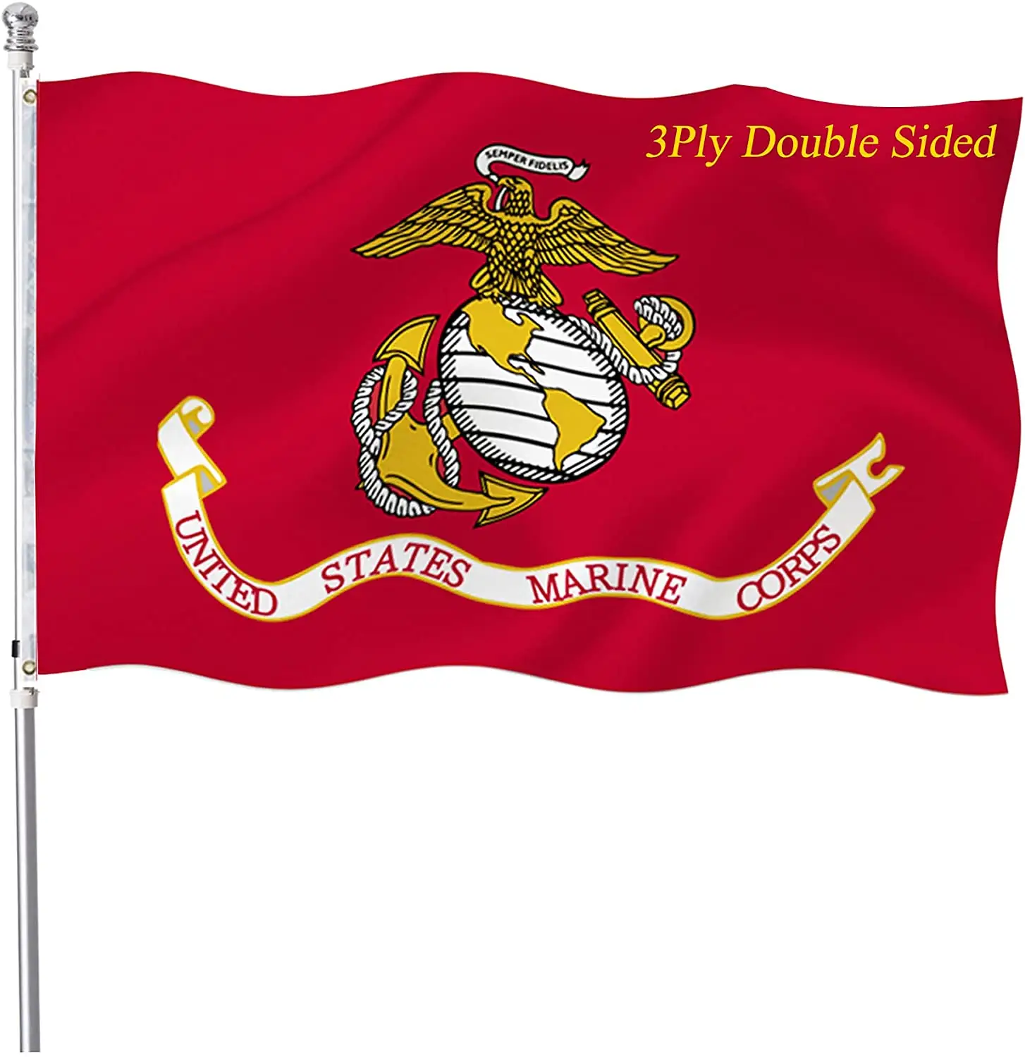 Морской корпус флаг 3x5 футов наружный двойной сшитый холст с латунным наконечником