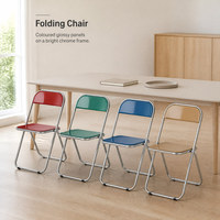 Chaise pliante empilable en métal avec siège et dossier rembourrés, design ergonomique pour salle de conférence, salle d'attente, cuisine, siège portable