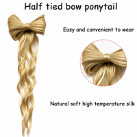 Pince à cheveux sirène demi-attachée avec nœud pour femme, style européen et américain, en fibre résistante à la chaleur, pour cheveux longs bouclés, pince à griffes