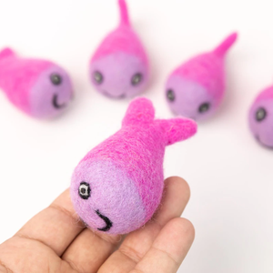Ensemble de jouets pour chat en <span class=keywords><strong>feutre</strong></span> de laine naturelle fait main, balle de jeu pour chat en laine biologique résistante aux morsures, jouet à mâcher pour animaux de compagnie pour toutes les races de chatons - Product Image 1