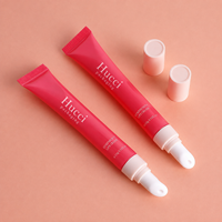 Tube souple cosmétique minimaliste en PE personnalisé D19 10ml-25ml pour baume à lèvres et gel, avec embout en céramique incliné