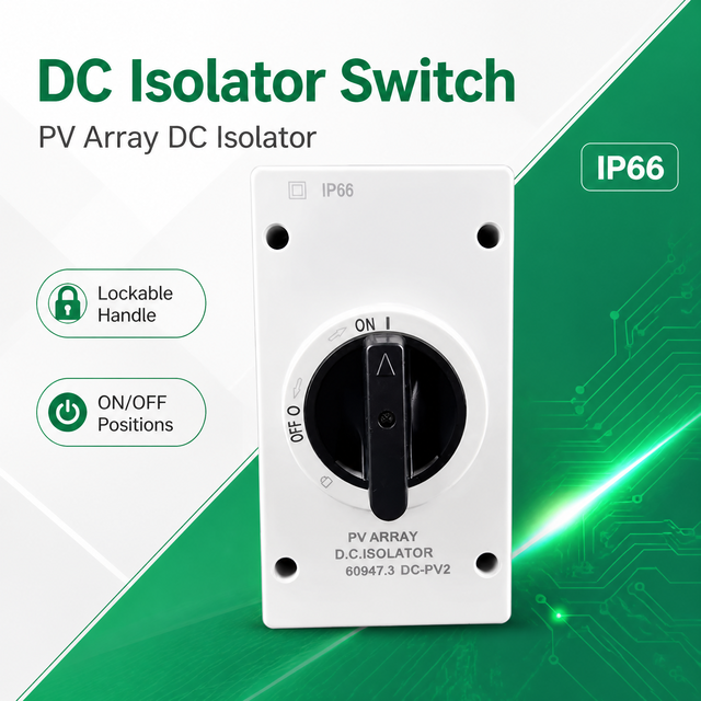 4P 32A Industrial CE Certified Waterproof DC Grey Outdoor IP66 Isolator Switch PV Isolating 1000V DC Changeover 12-Month