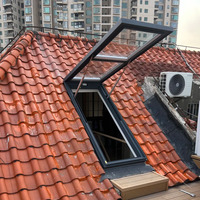 Fenêtre de toit en aluminium 6063-T5 à double vitrage à rupture de pont thermique pour villa, maison, grenier, véranda, serre