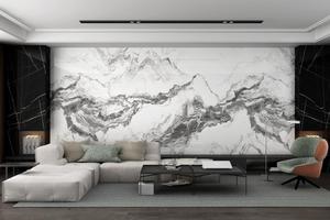 Azulejos Modernos de Pared y Piso Carrara Blanco de 1200x2400x6mm, Losa Grande de Porcelana Esmaltada de 6mm, Imitación de Piedra, Textura Antibacteriana - Product Image 2