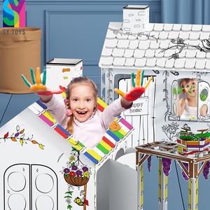 SY玩具3D DIY儿童艺术工艺品纸着色画屋汽车儿童绘画儿童玩具益智玩具 - Product Image 4