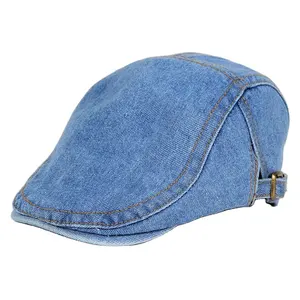 Spring And Autumn Jeans Beret Hat for Children Kids Casual Unisex Denim Beret Cap
