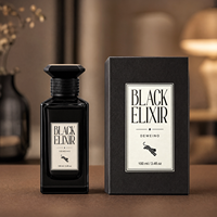 Nouveau produit, flacon de parfum en spray 100 ml, flacon de parfum en verre personnalisé, flacon de parfum carré noir avec emballage