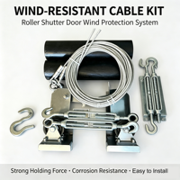Kit complet de réparation de câbles résistant au vent, avec câble en acier et tendeur pour porte industrielle à enroulement