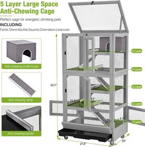 <span class=keywords><strong>Cage</strong></span> de rat furet à 5 niveaux solide et écologique pour chinchillas hérissons écureuils gerbilles-maison anti-mastication pour animaux de compagnie - Product Image 5