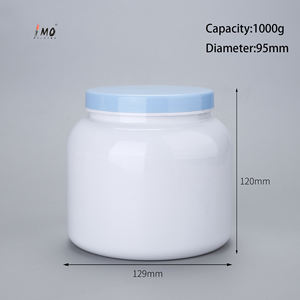 حاوية حليب أطفال من البلاستيك بدرجة 30 أونصة من بلاستيك الحيوانات الأليفة عبوة حليب كبيرة ماسون كبيرة مع عبوة بغطاء أزرق - Product Image 5