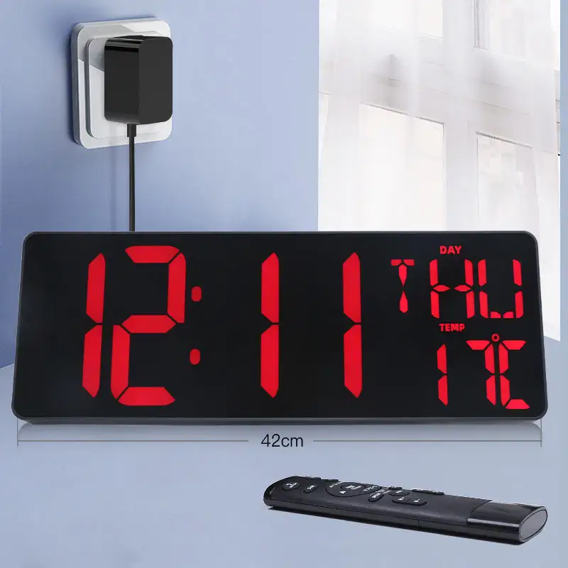 عرض شاشة LED كبيرة من YIZHI بسعر خاص، ساعة إلكترونية مع عرض درجة الحرارة والتاريخ للأسبوع، الصينية الإنجليزية اليابانية