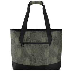 Fashion 36 Can Custom Design Kalo Leaf Hawaiian Print Insulated Grocery Bags Tote Cooler Bag with Shoulder Strap - Product Image 2